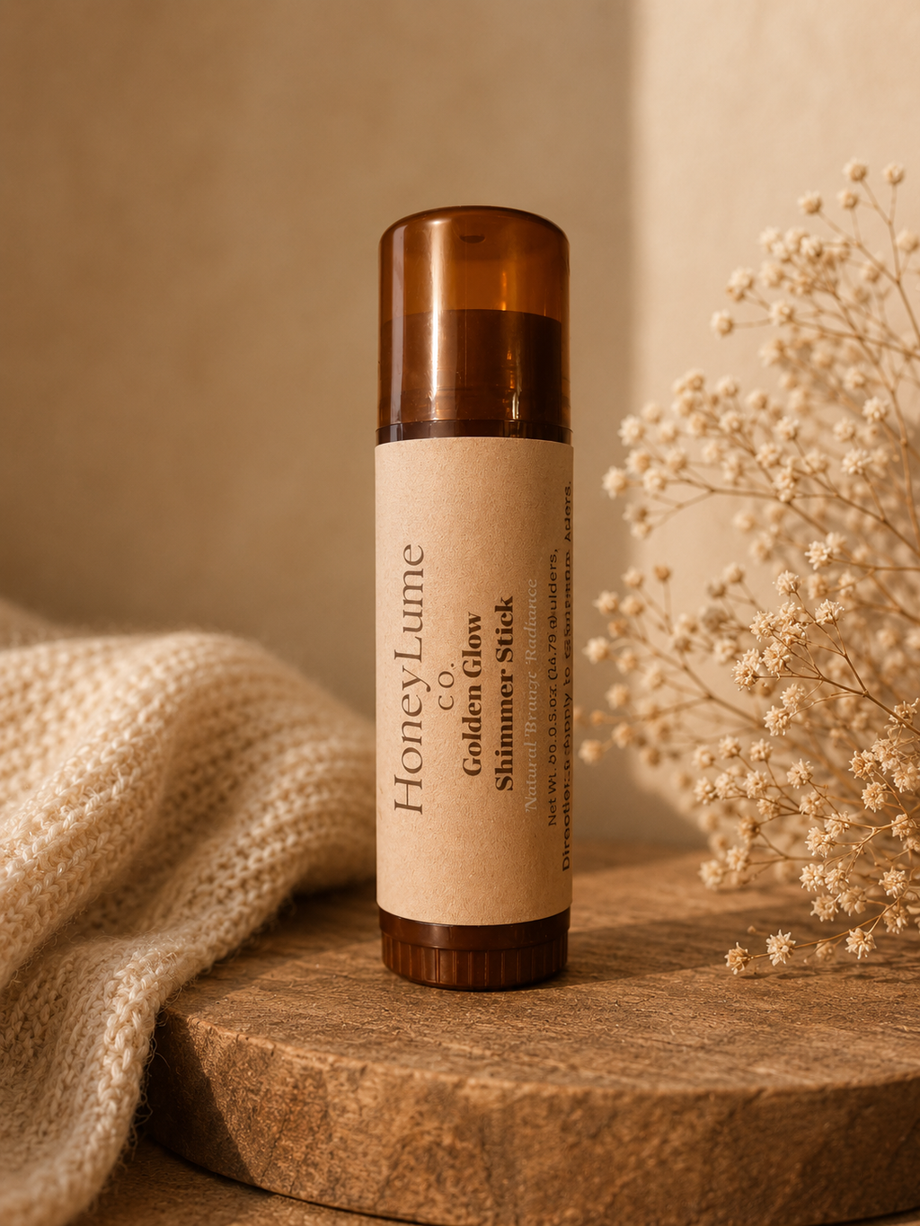 Golden Glow Shimmer Balm | Shea Butter Body Highlighter | Natural Shimmer Stick | Handmade Glow Stick
