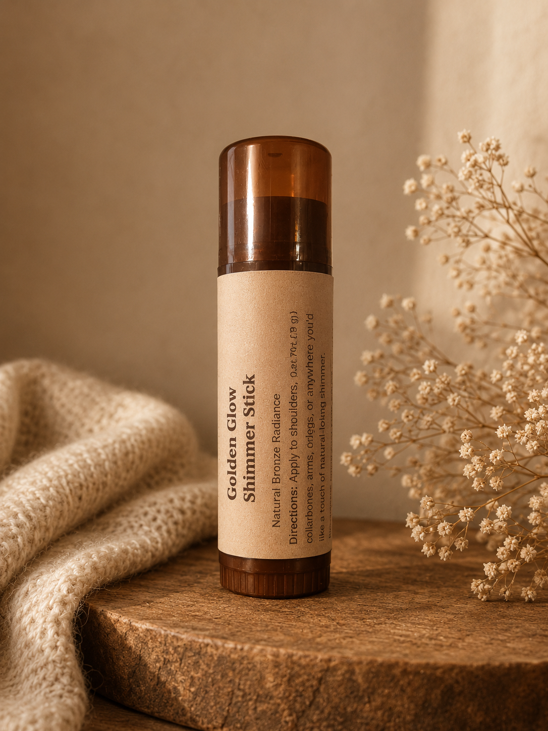 Golden Glow Shimmer Balm | Shea Butter Body Highlighter | Natural Shimmer Stick | Handmade Glow Stick