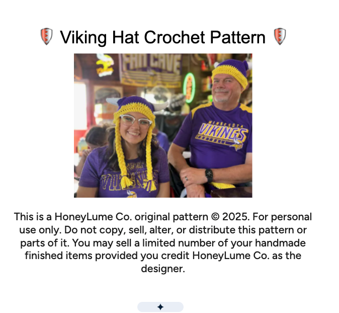 PDF Download Pattern Crochet Viking Hat Pattern With Horn and Braids