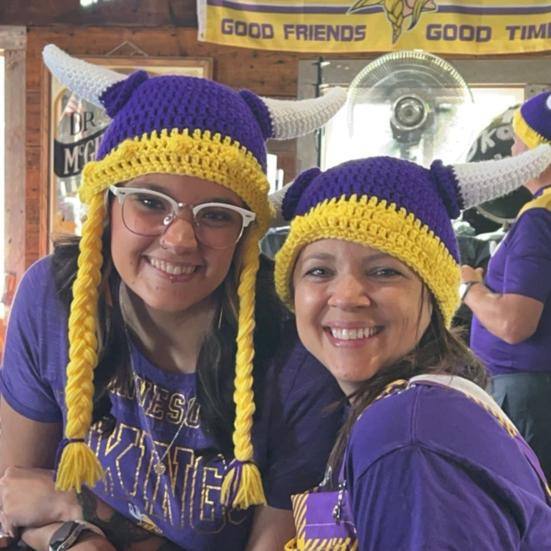 Crochet Viking Helmet Hat: Minnesota Football Fan Beanie