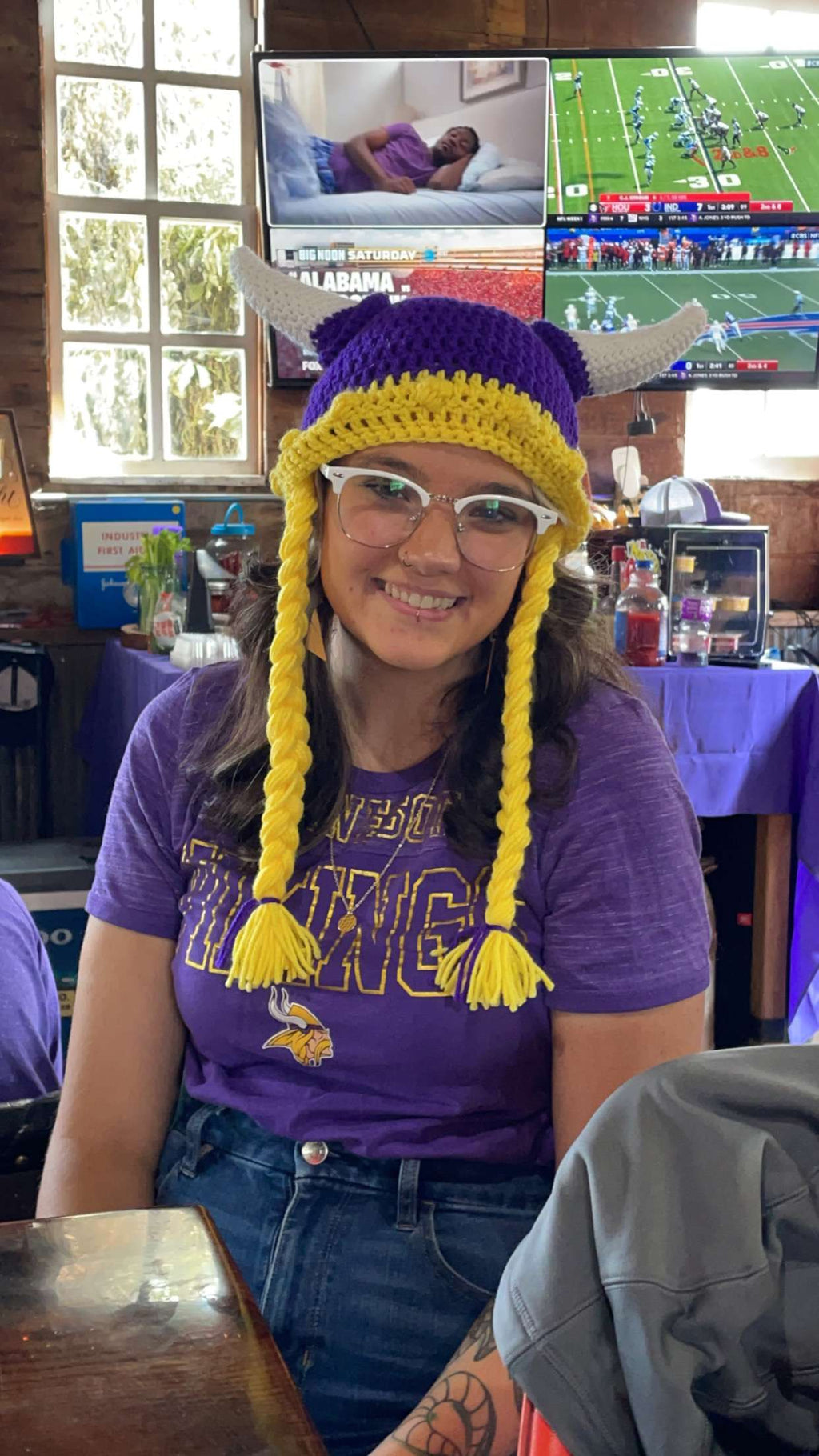 Crochet Viking Helmet Hat: Minnesota Football Fan Beanie